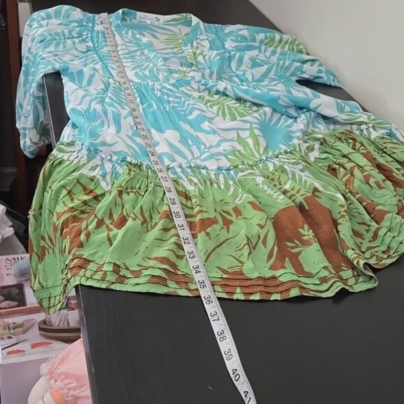 Poupette St Barth Tropical Floral Women's Aria Tiered Mini Dress Size M/L - Picture 14 of 14